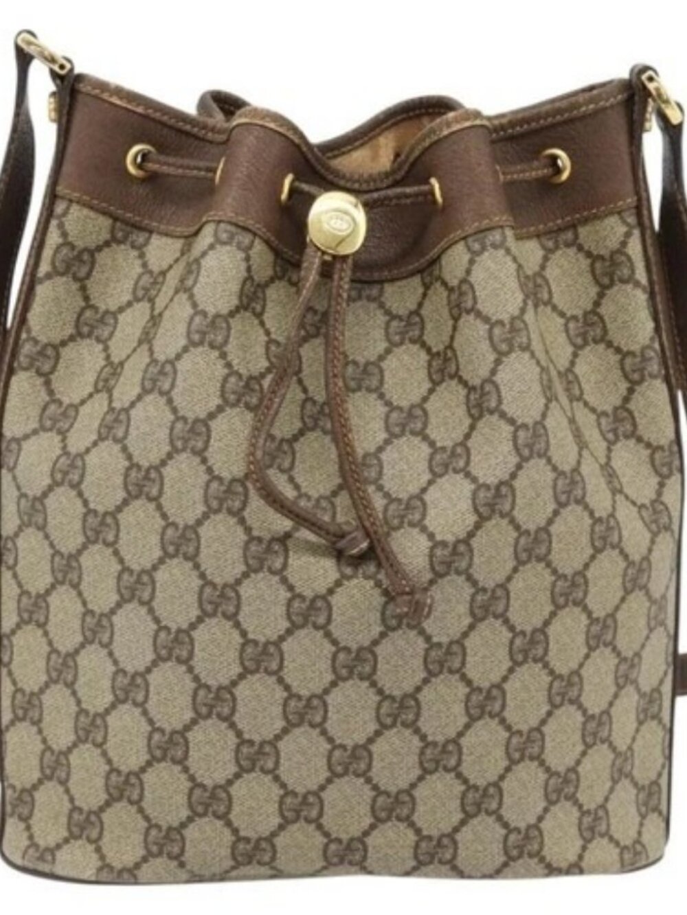 GUCCI GG Supreme Shoulder Bag PVC Beige Gold 001 115 6179 4023 Auth 182381 - Picture 2 of 16